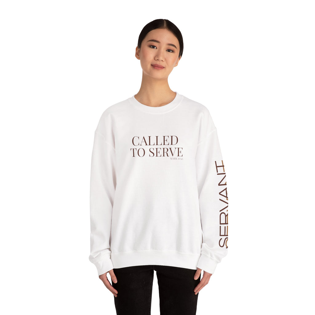 Called to Serve/Servant Crewneck Sweatshirt — Inspirational Faith Quote Pullover