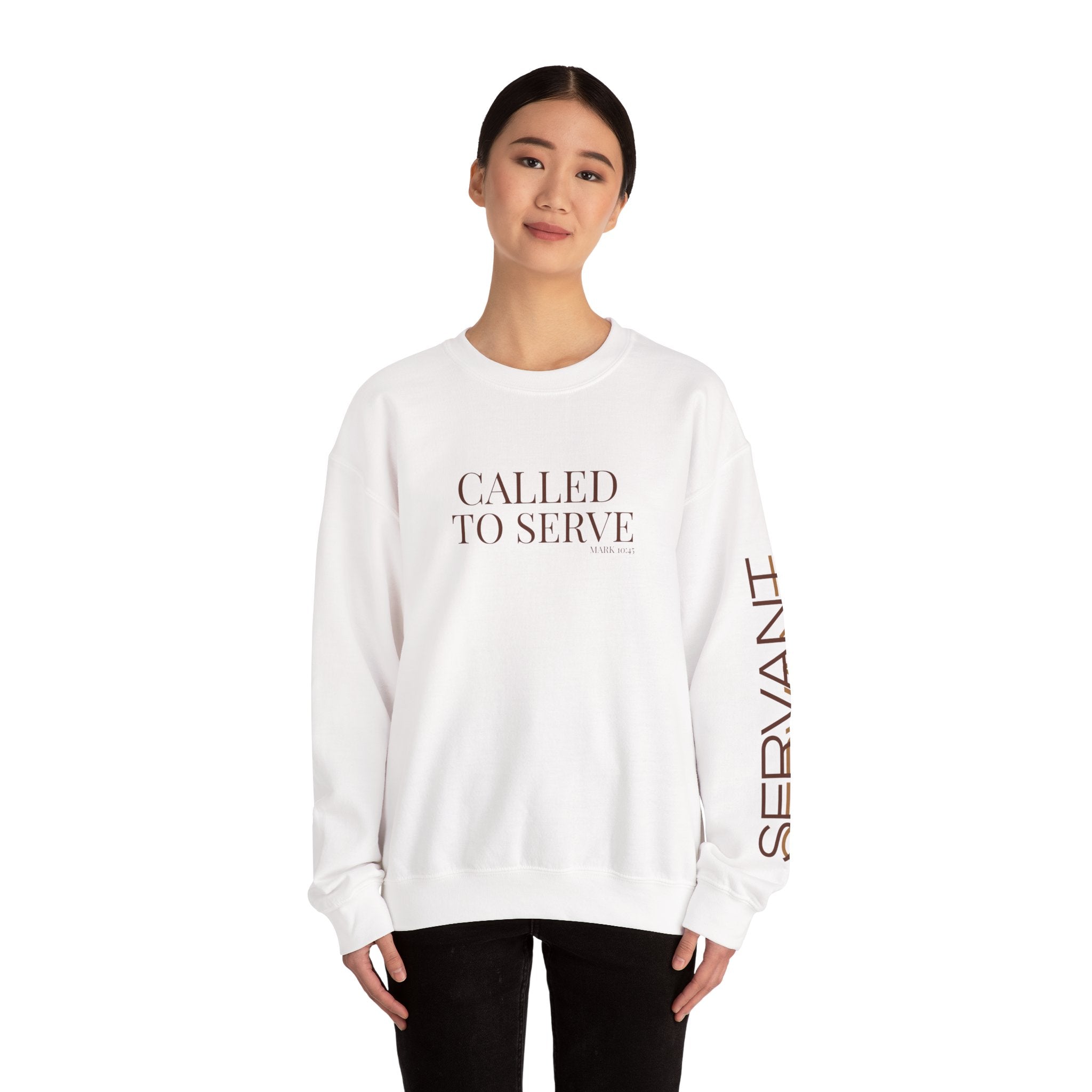 Called to Serve/Servant Crewneck Sweatshirt — Inspirational Faith Quote Pullover