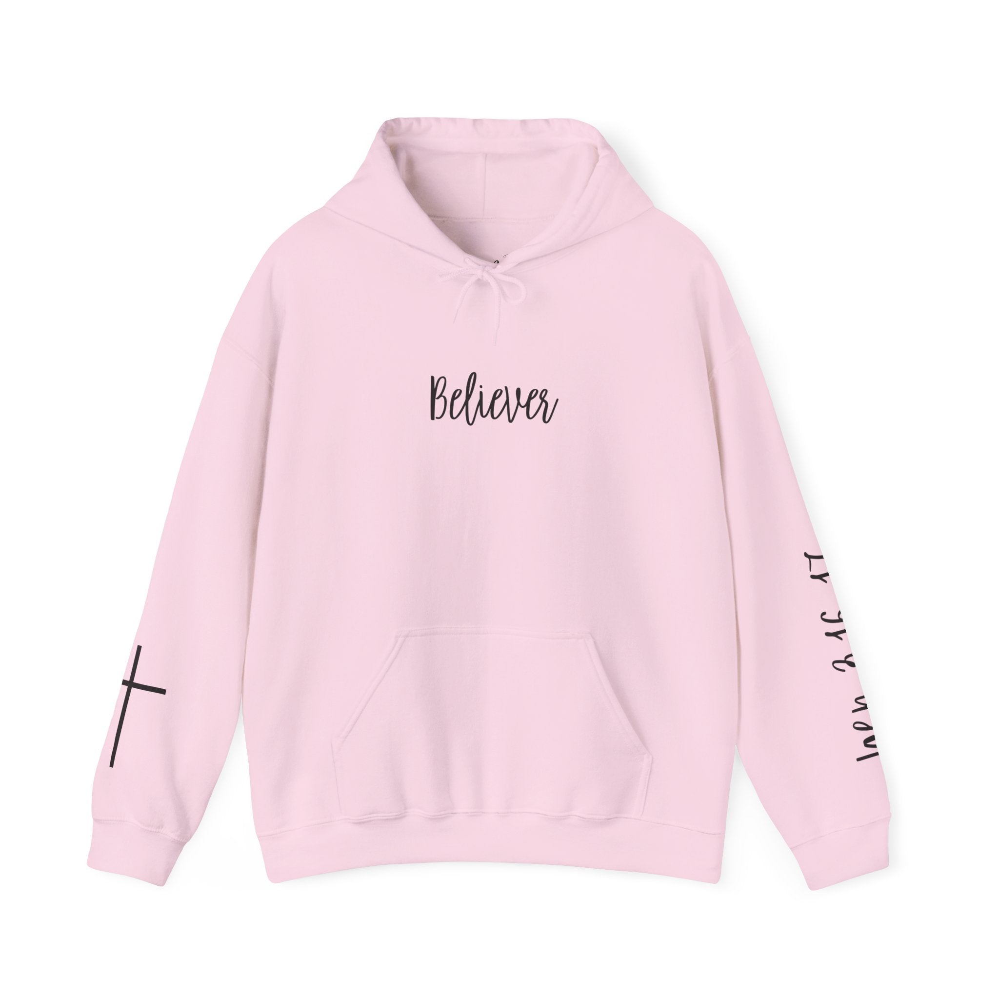 Believer Hoodie - 'Don't Stop Believing That He Is Good' Scripture & Cross