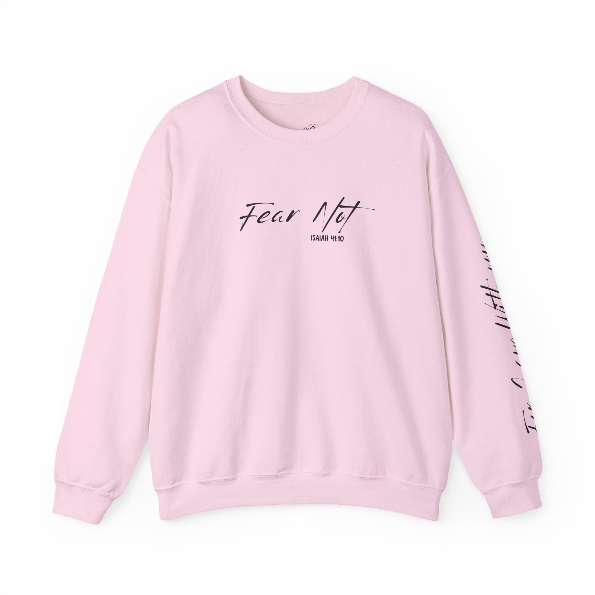 Fear Not Crewneck Sweatshirt with Sleeve Script