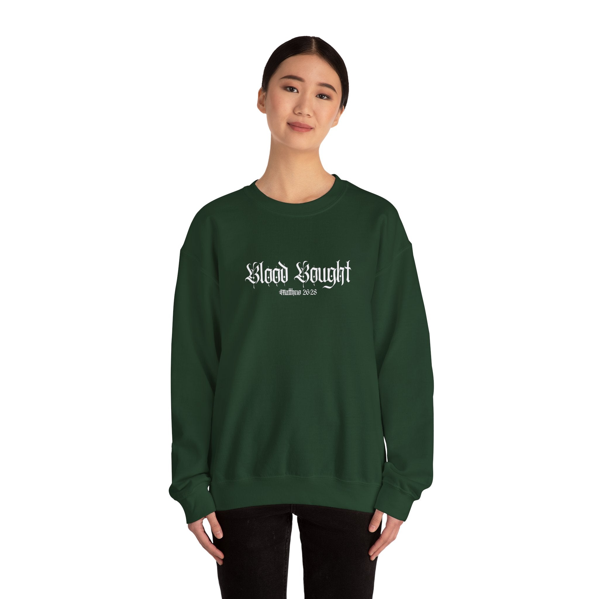 Blood Bought Crewneck Sweatshirt — (Matthew 20:28)