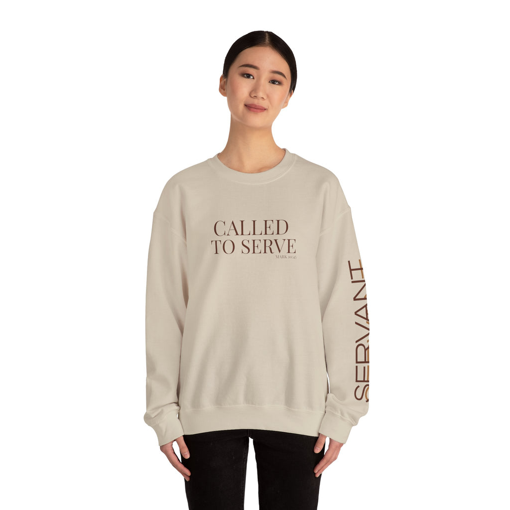 Called to Serve/Servant Crewneck Sweatshirt — Inspirational Faith Quote Pullover