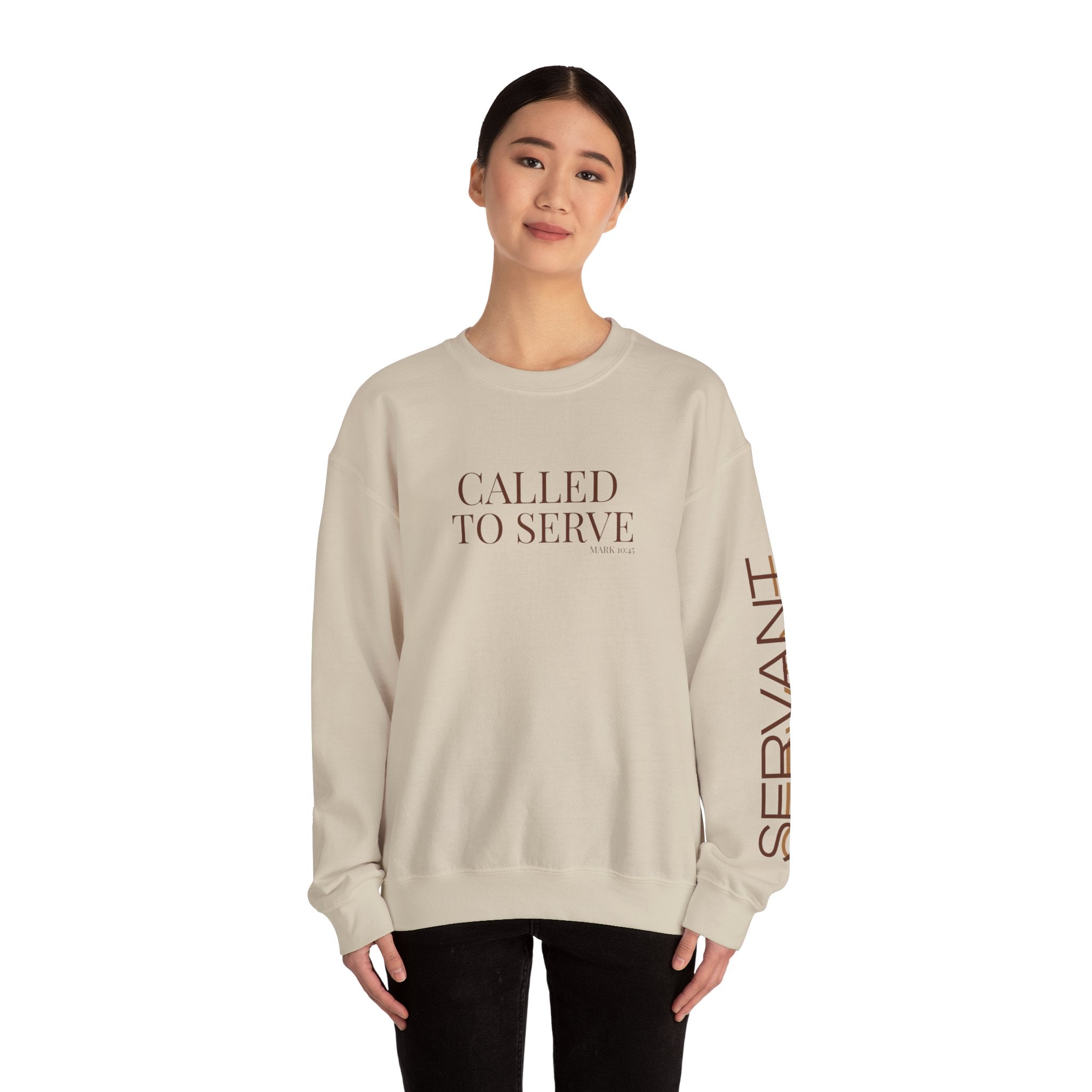 Called to Serve/Servant Crewneck Sweatshirt — Inspirational Faith Quote Pullover