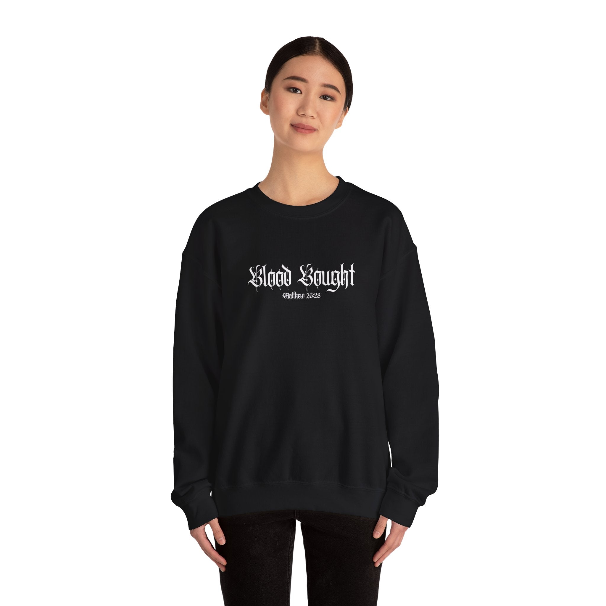 Blood Bought Crewneck Sweatshirt — (Matthew 20:28)
